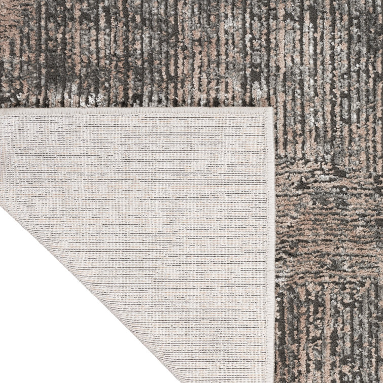 Handmade Black Ivory Abstract Synthetic 8' x 10' Rug