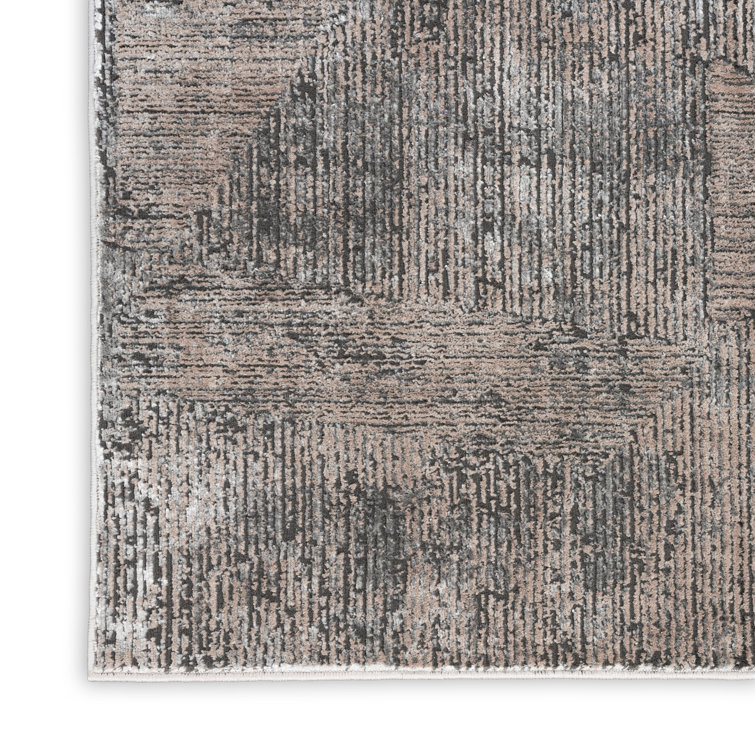 Handmade Black Ivory Abstract Synthetic 8' x 10' Rug