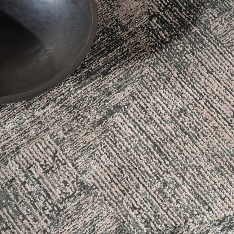 Handmade Black Ivory Abstract Synthetic 8' x 10' Rug