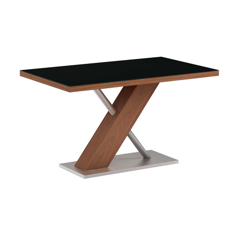 Emma Modern Black Faux Leather and Wood 3-Piece Dining Set
