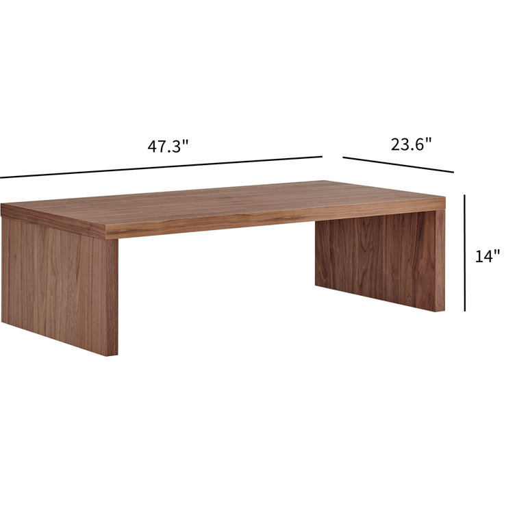 Walnut Rectangular Sled Base Coffee Table