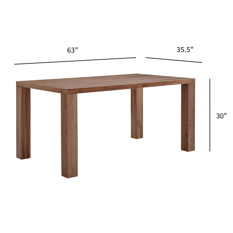 Walnut Rectangular Six-Seater MDF Dining Table