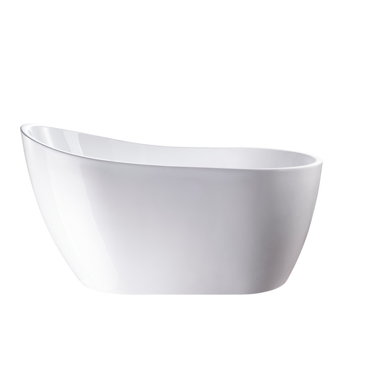 54" White Freestanding Acrylic Soaking Bathtub