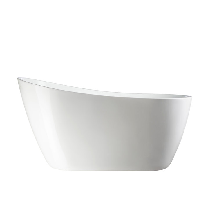 Maya 55" White Acrylic Freestanding Soaking Bathtub