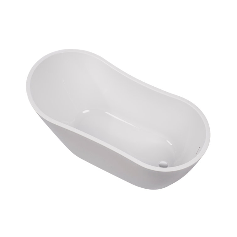 Maya 55" White Acrylic Freestanding Soaking Bathtub