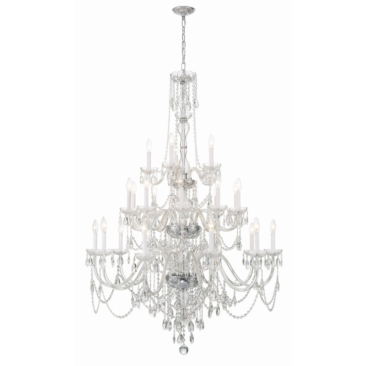 Chrome and Crystal 25-Light Classic Chandelier
