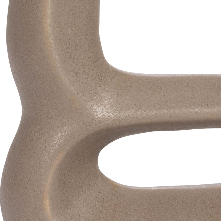 Matte Beige Novelty Ceramic Sculptural Table Vase