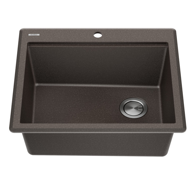KRAUS Bellucci 25" Metallic Brown Granite Composite Workstation Sink