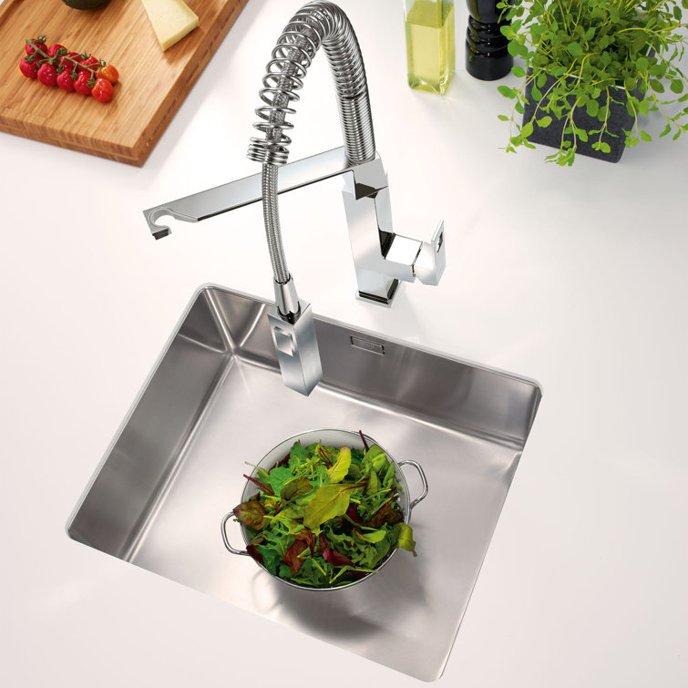 Eurocube Chrome Pull-Out Single Handle Kitchen Faucet