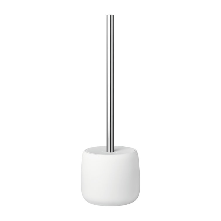 Sleek SONO 18" White Silicone & Stainless Steel Bathroom Plunger Set