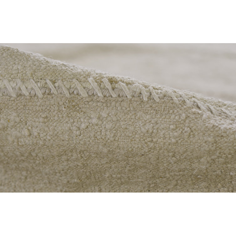 Koukila Ivory Linen Handwoven Stripe Area Rug 10' x 14'