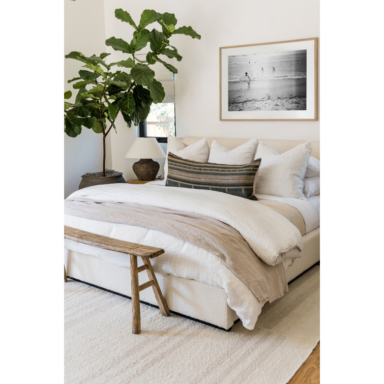 Ivory and Taupe Wool Cotton Striped Runner Rug 2.6x8