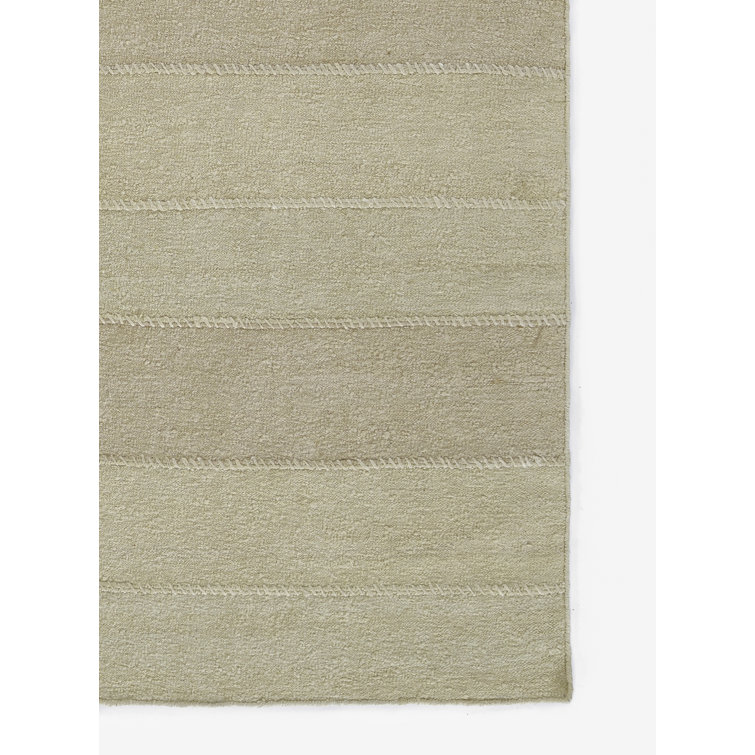 Koukila Ivory Linen Handwoven Stripe Area Rug 10' x 14'