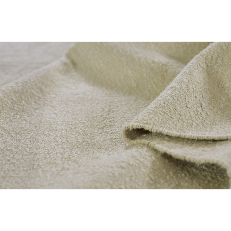Ivory and Taupe Wool Cotton Striped Runner Rug 2.6x8