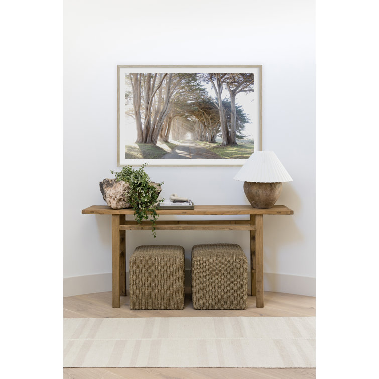 Ivory and Taupe Wool Cotton Striped Runner Rug 2.6x8