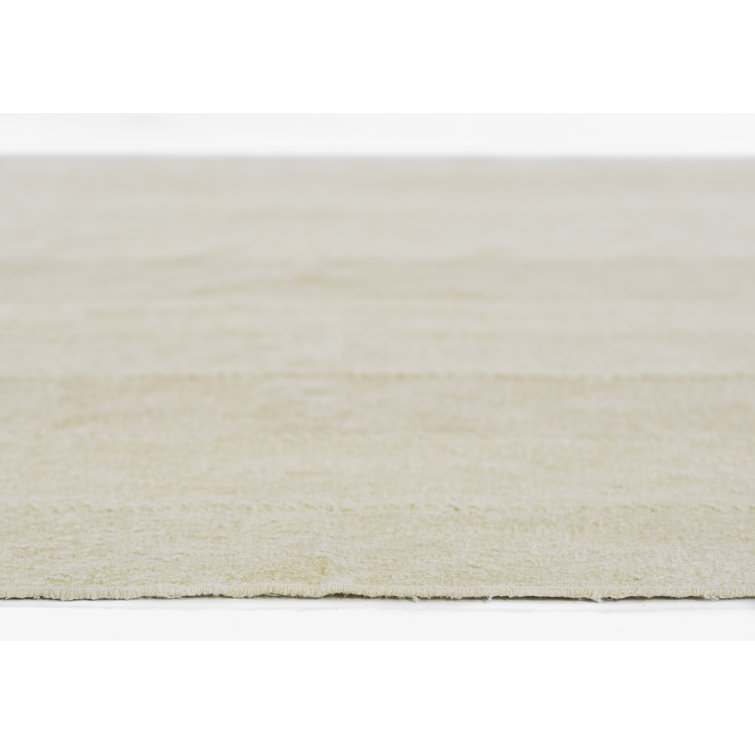 Koukila Ivory Linen Handwoven Stripe Area Rug 10' x 14'