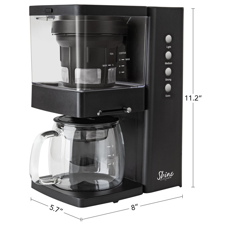 Shine Black Cold Brew Coffee and Tea Machine with Vacuum Technology