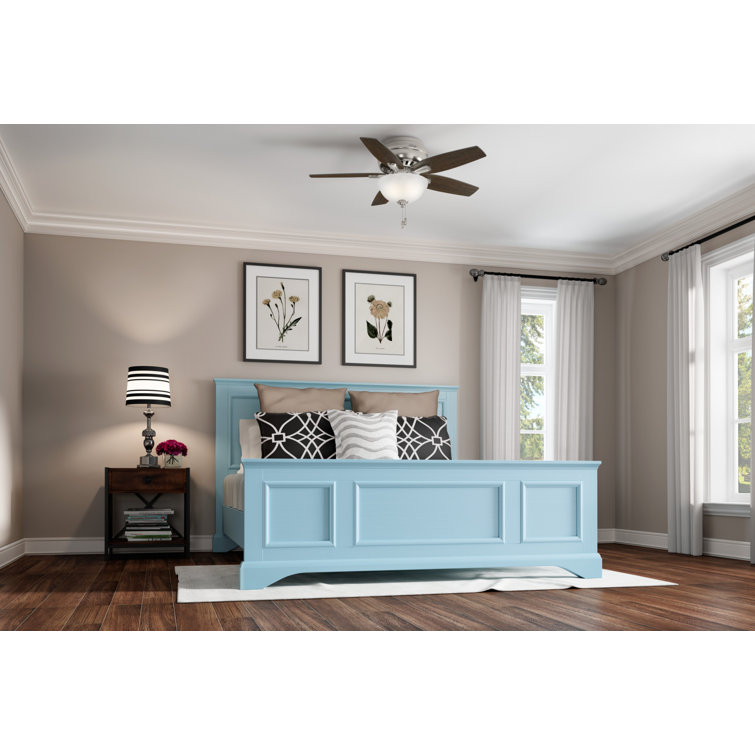 Sleek 42" Brushed Nickel Low-Profile Ceiling Fan with LED Light & Remote