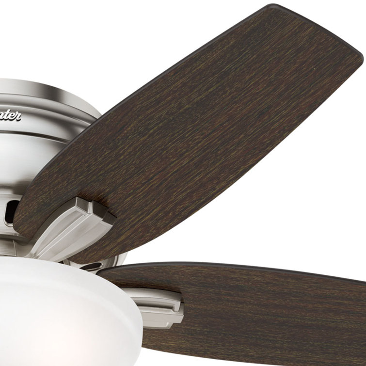 Sleek 42" Brushed Nickel Low-Profile Ceiling Fan with LED Light & Remote