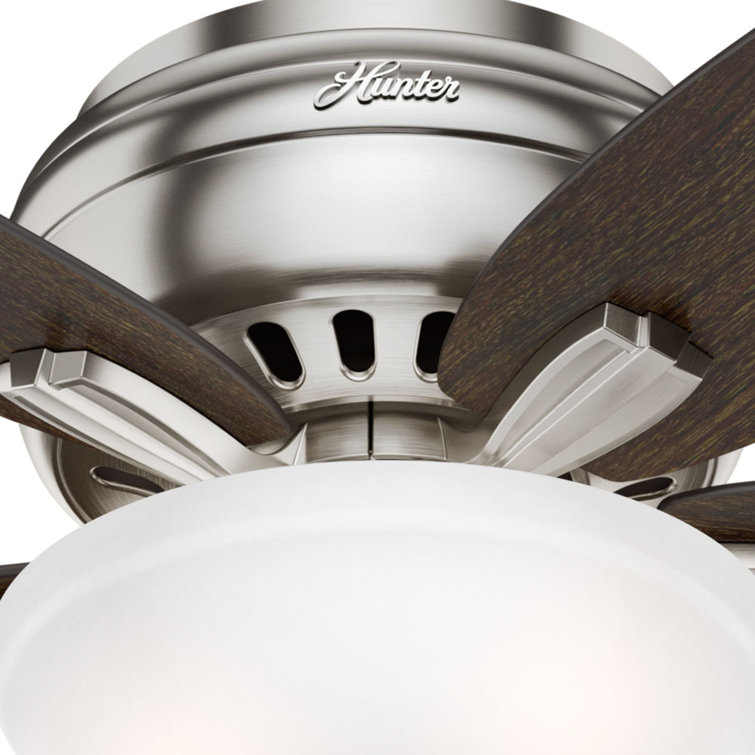 Sleek 42" Brushed Nickel Low-Profile Ceiling Fan with LED Light & Remote