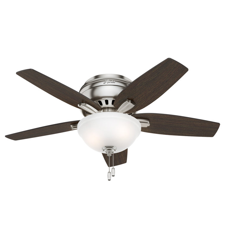 Sleek 42" Brushed Nickel Low-Profile Ceiling Fan with LED Light & Remote