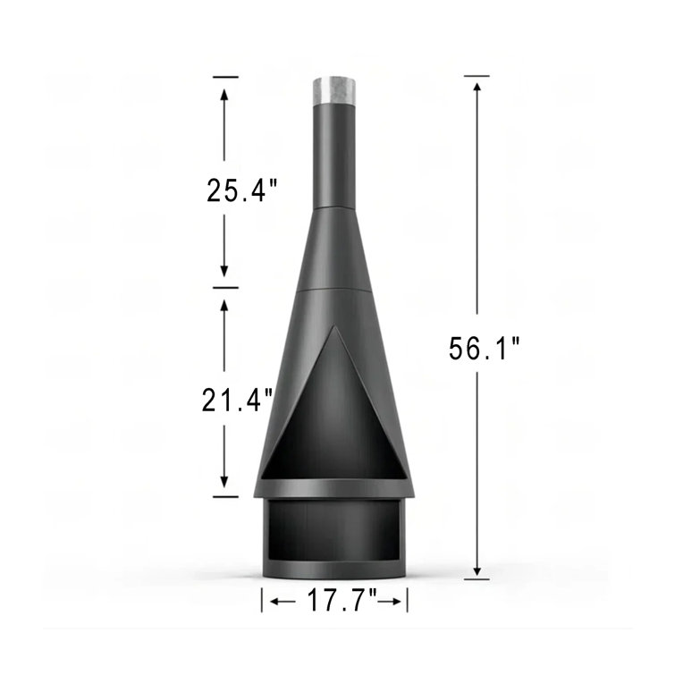 Allarna 56" Black Iron Wood Burning Chiminea