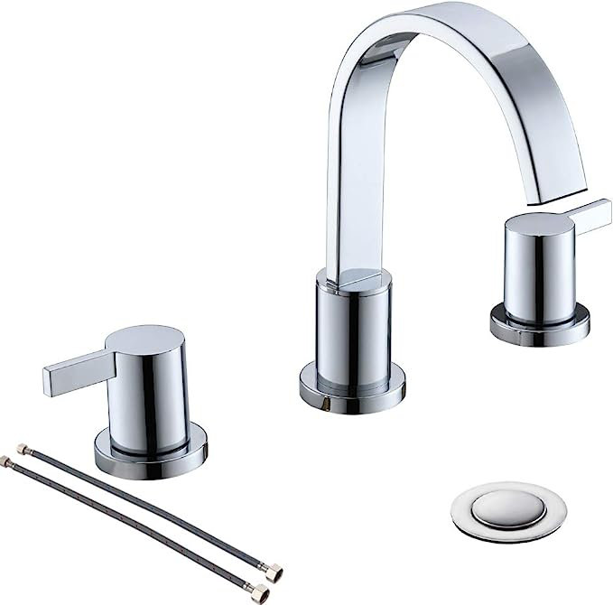 Chrome 8-Inch 2-Handle Widespread Bathroom Faucet