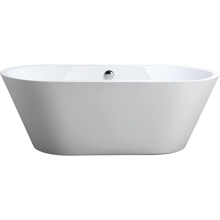 67'' White Acrylic Freestanding Soaking Bathtub
