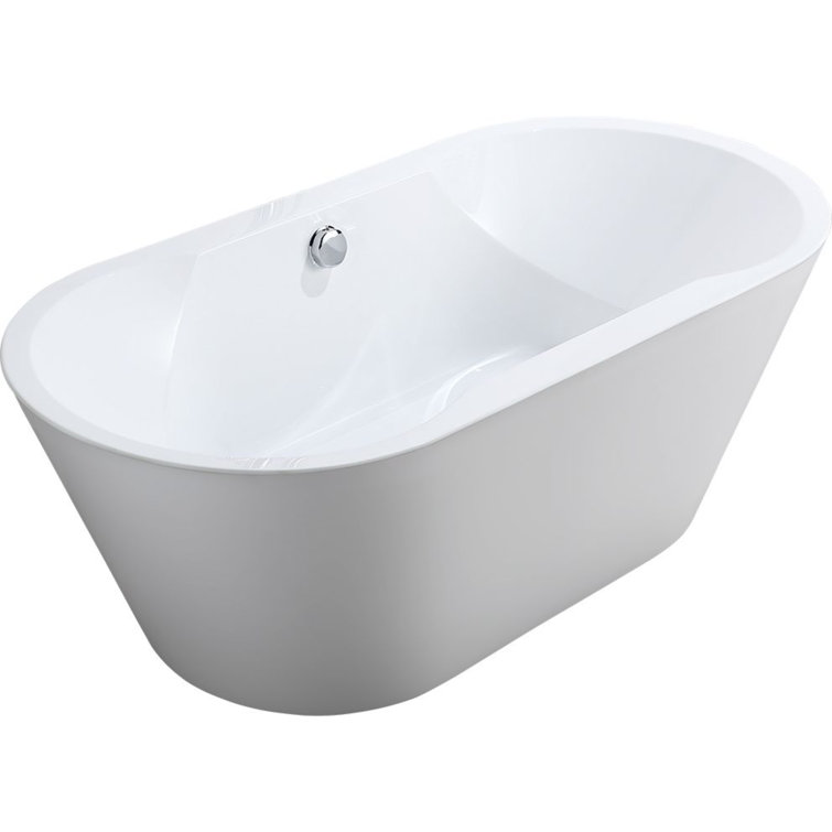 67'' White Acrylic Freestanding Soaking Bathtub