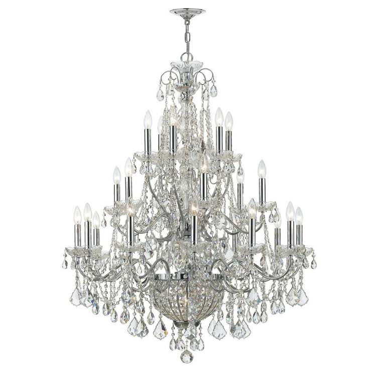 Imperial Polished Chrome 26-Light Crystal Chandelier