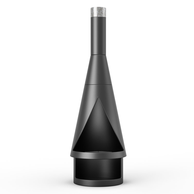 Allarna 56" Black Iron Wood Burning Chiminea