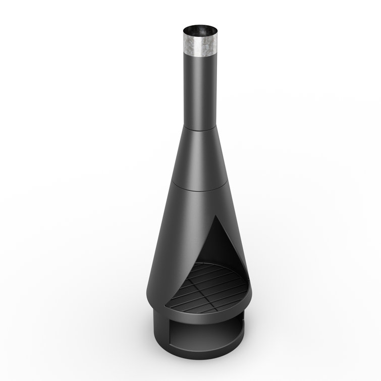 Allarna 56" Black Iron Wood Burning Chiminea