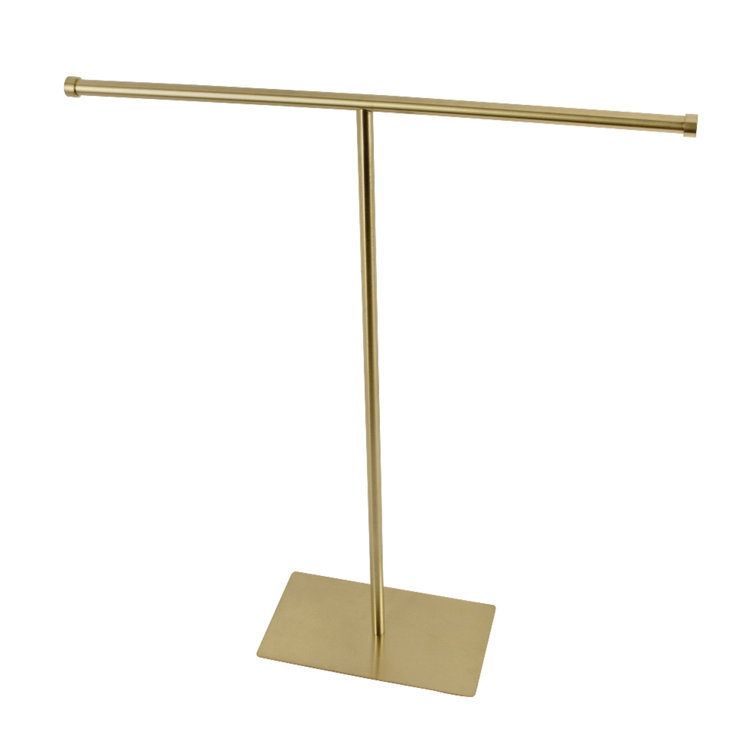 Brushed Brass Freestanding T-Shape Towel Rack