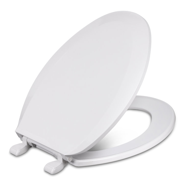 Crane White Elongated Plastic Toilet Seat with Closed Front