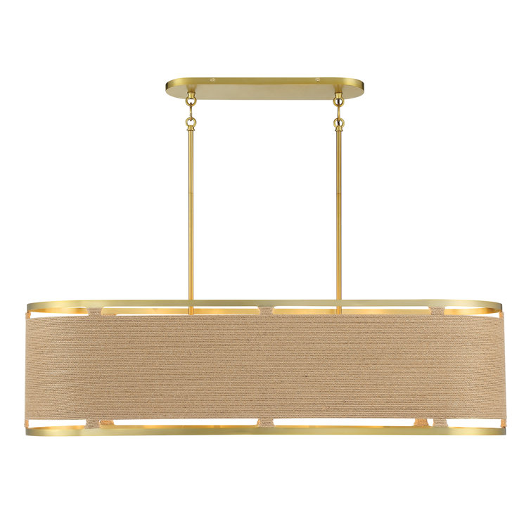 Soft Brass 8-Light Drum Pendant Chandelier