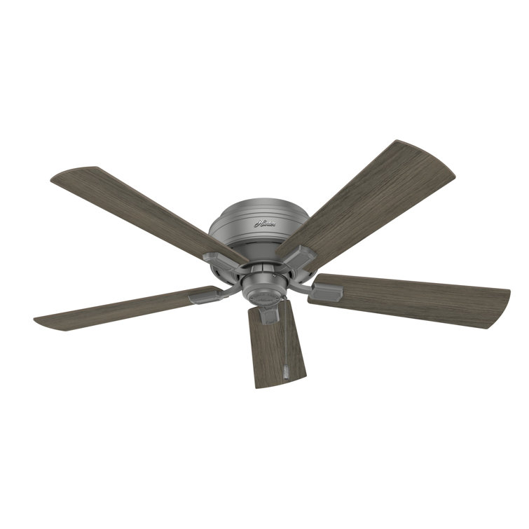 Matte Silver 52" Low Profile Ceiling Fan with LED Light