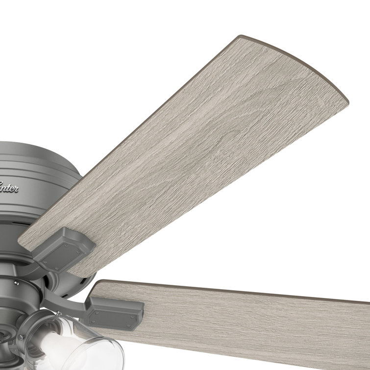 Matte Silver 52" Low Profile Ceiling Fan with LED Light