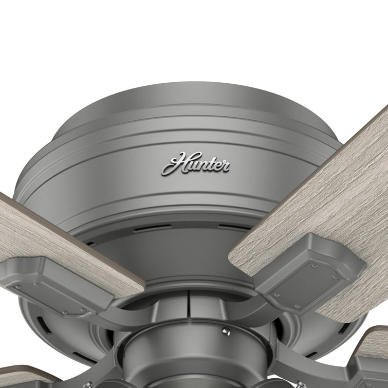 Matte Silver 52" Low Profile Ceiling Fan with LED Light