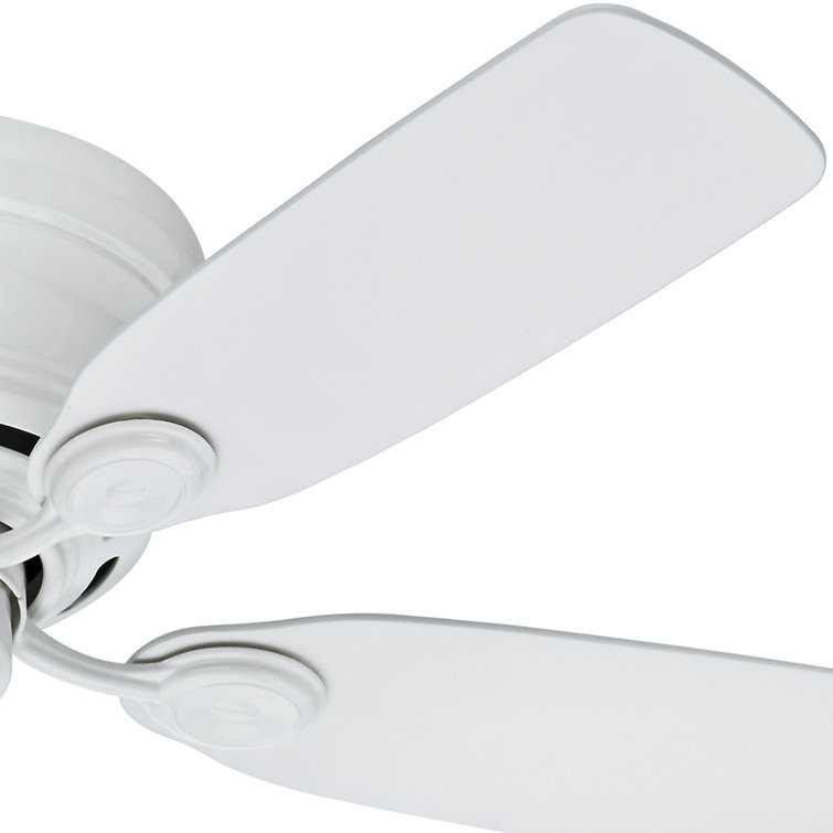Sleek 42" White and Light Wood Low Profile Indoor Ceiling Fan