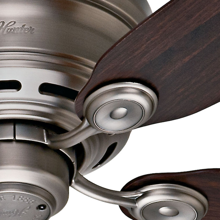 Antique Pewter 42" Low Profile Ceiling Fan with Reversible Chestnut/Walnut Blades