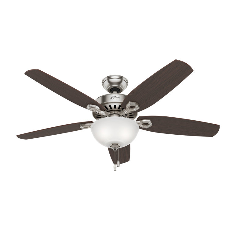 52" Brushed Nickel Ceiling Fan with LED Light and Reversible Blades