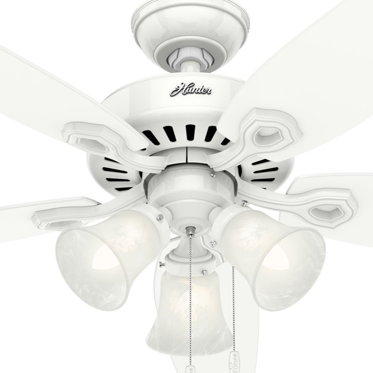 52" Snow White MDF Ceiling Fan with LED Lights