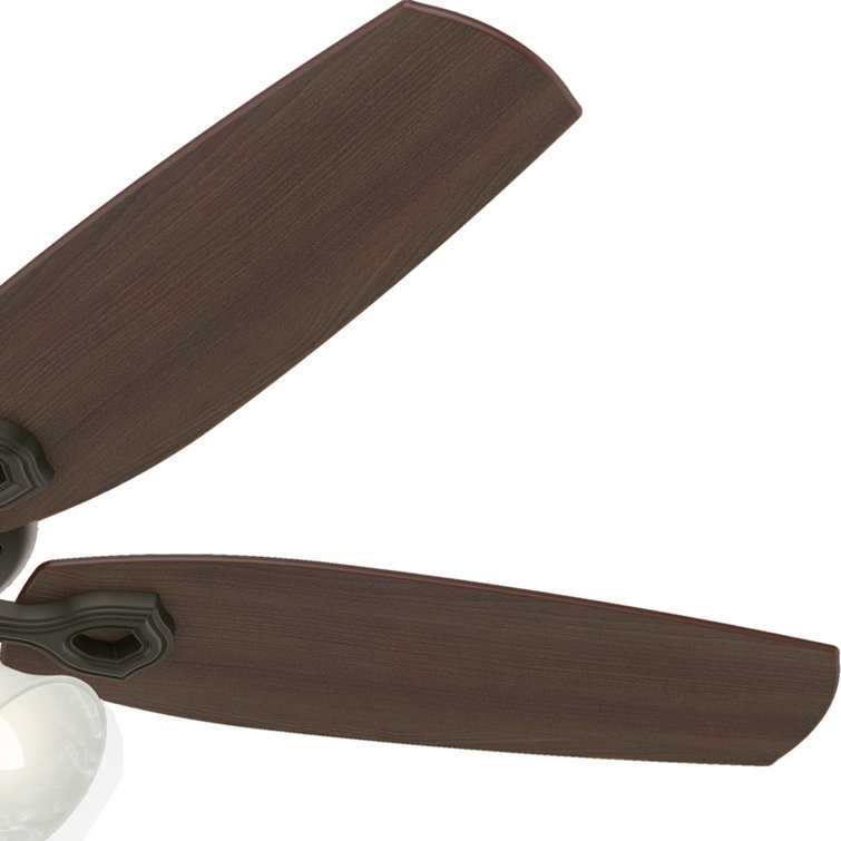 52" Bronze Low Profile Ceiling Fan with LED Light and Remote