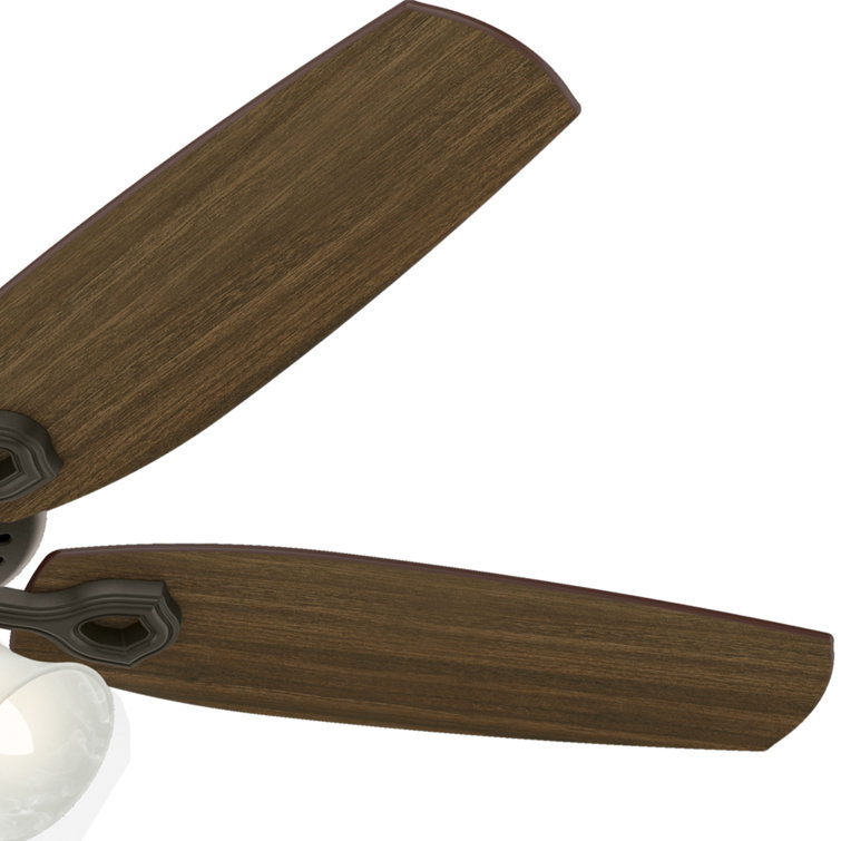 52" Bronze Low Profile Ceiling Fan with LED Light and Remote
