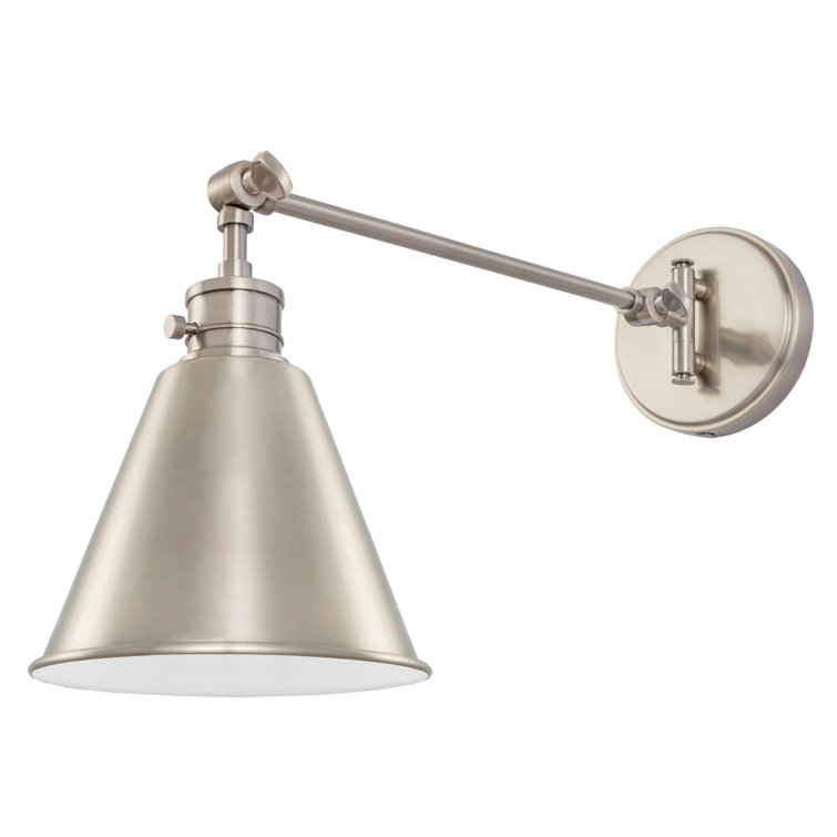 Antique Polished Nickel Swing Arm Wall Sconce