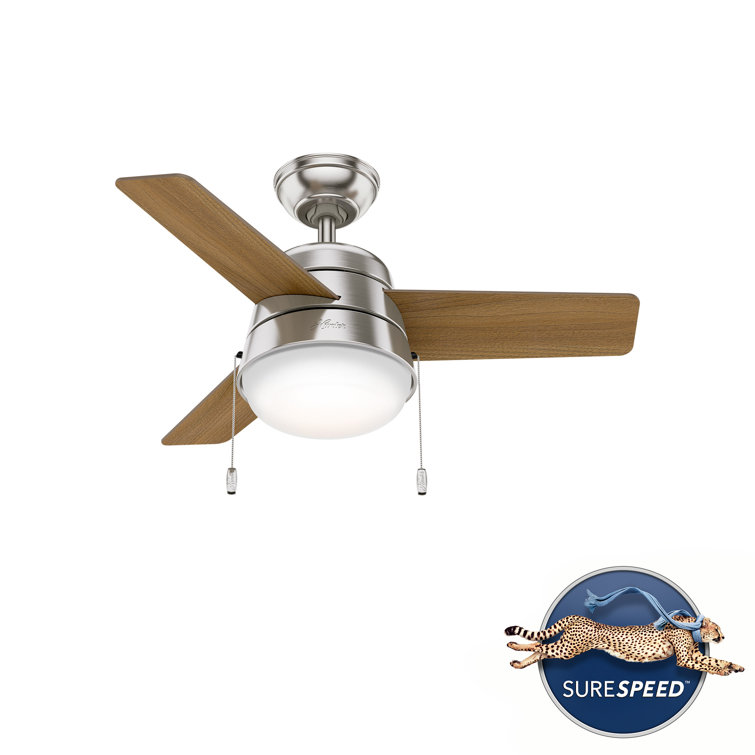 36'' Brushed Nickel Ceiling Fan with LED Light Kit