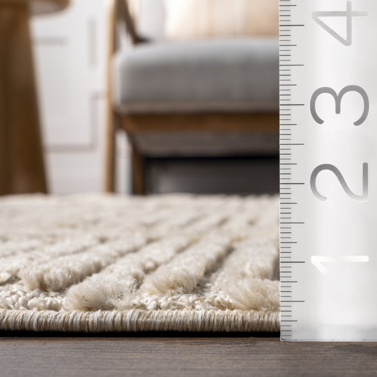 Beige Diamond Pattern Rectangular Synthetic 4' x 6' Area Rug