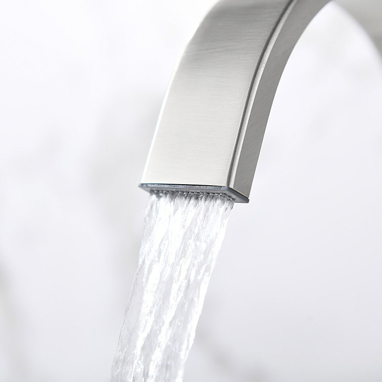 Brushed Nickel 2-Handle Widespread Bathroom Faucet with Drain Assembly