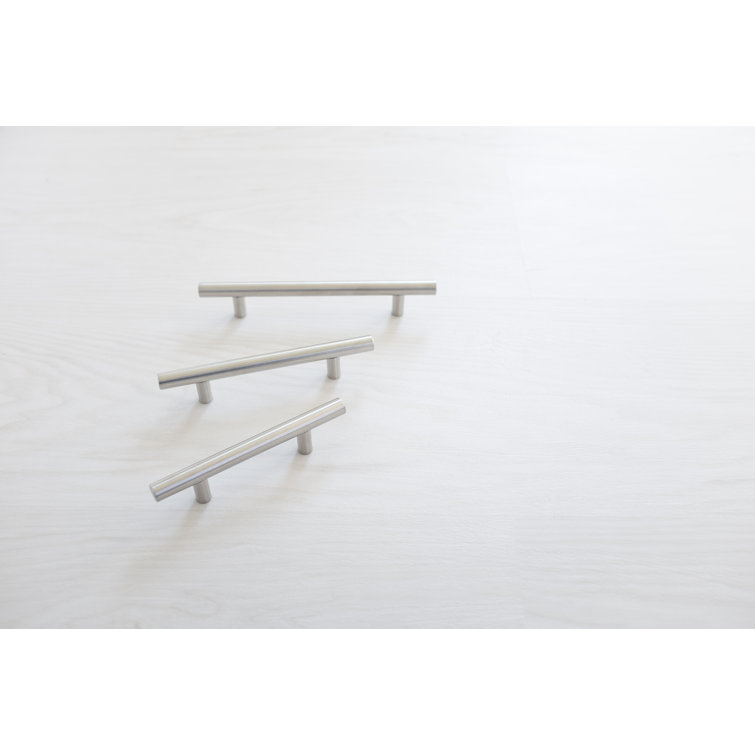 Satin Nickel Modern Bar Pulls with Mounting Hardware