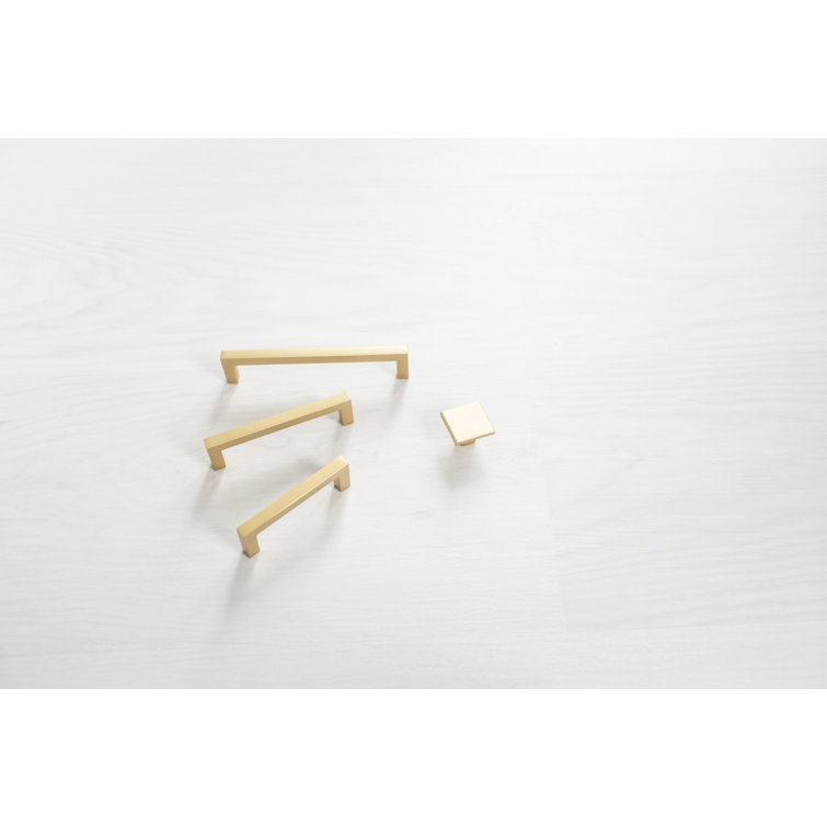 Brushed Brass Modern Bar Cabinet Handles with Mounting Hardware